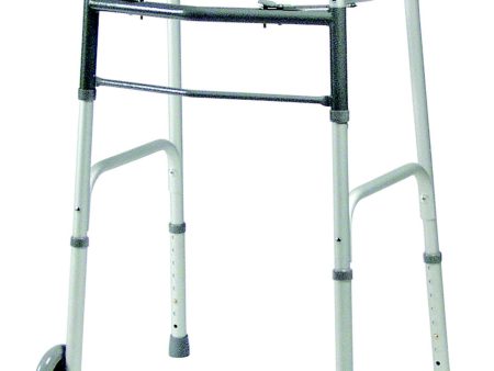 Graham Field Dual Release Folding Walkers with 5  Fixed Wheels - Adult, 4 Each Per Case For Cheap