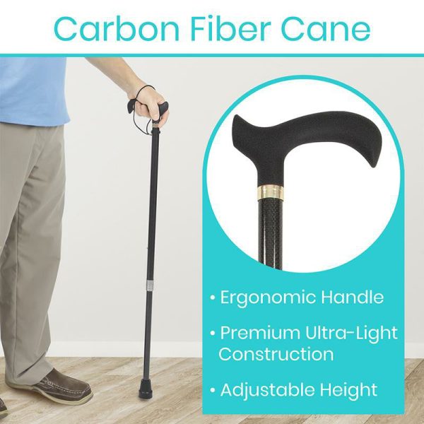 Vive Health Carbon Fiber Cane - Black Online Hot Sale