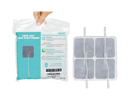 Vive Health Electrode Pads 2  x 2  Square Foam Backing - 10 Packs of 4 For Discount