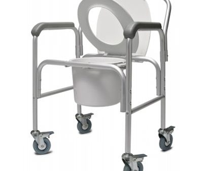 Graham Field 3 in-1 Aluminum Commode, Back Bar and Casters, 2 Each Per Case Online now