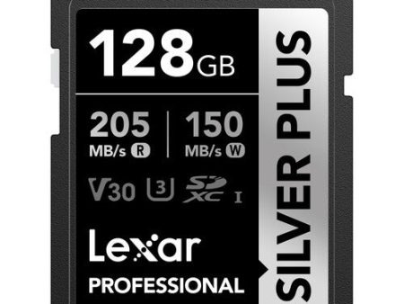 Lexar 128GB Professional SILVER PLUS UHS-I SDXC Memory Card Hot on Sale