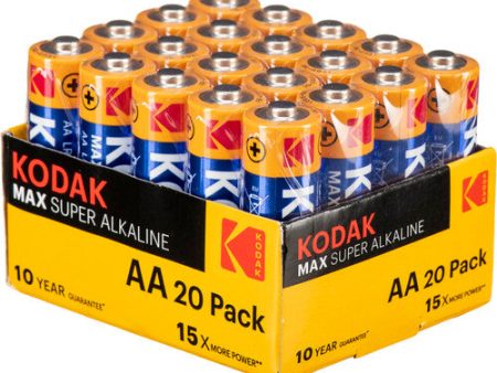 Kodak MAX AA Super Alkaline Batteries (1.5V, 2800mAh, 20-Pack) Online Hot Sale