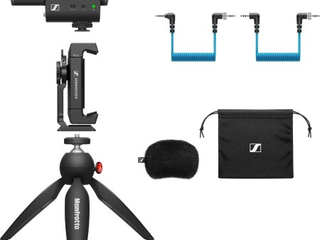 Sennheiser MKE 400 Mobile Kit Camera-Mount Shotgun Microphone with Smartphone Recording Bundle on Sale