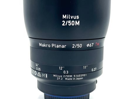 USED ZEISS Milvus 50mm f 2M ZF.2 Macro Lens for Nikon F Online now