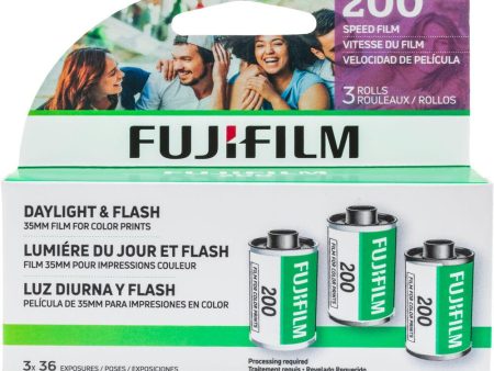 FUJIFILM 200 Color Negative Film (35mm Roll Film, 36 Exposures, 3-Pack) Cheap