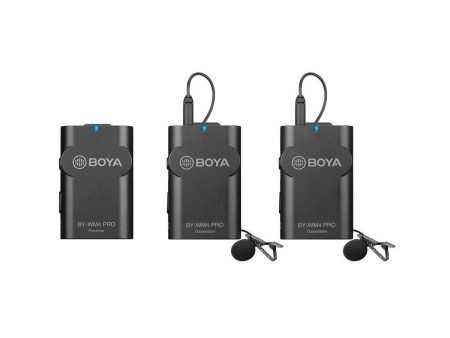 BOYA BY-WM4 PRO K2 Dual-Channel Digital  Wireless Microphone System for DSLRs and Smartphones, Includes 2x Transmitter, 1x Receiver & Lavalier Mic For Discount