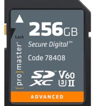 Promaster ADVANCED SDXC 256GB UHS-II V60 Memory Card For Discount