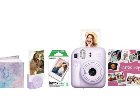 FUJIFILM INSTAX MINI 12 Instant Film Holiday Camera Bundle (Lilac Purple) For Sale