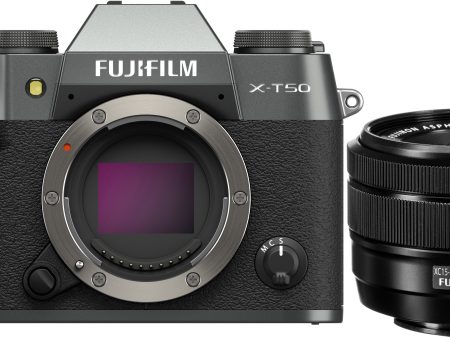 Fujifilm X-T50 Mirrorless Camera with 15-45mm f 3.5-5.6 Lens (Charcoal Silver) For Cheap