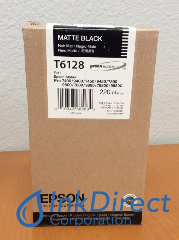 ( Expired ) Genuine Epson T612800 T6128 Ink Jet Cartridge Matt Black Stylus Pro 7450 7800 7880 7880C 9400 9450 9800 9880 Supply