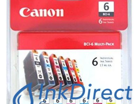 Genuine Canon  4705A018AA  BCI-6BK B C M Y PC PM Ink Jet Cartridge Multi-Pack For Discount