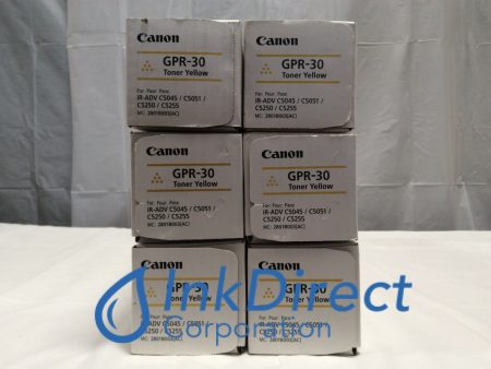 Genuine Canon  2801B003AA  GPR-30 Toner Cartridge Yellow ( lot of 6 ) IR Avc C5045 C5051 C5250 C5255 Online Sale